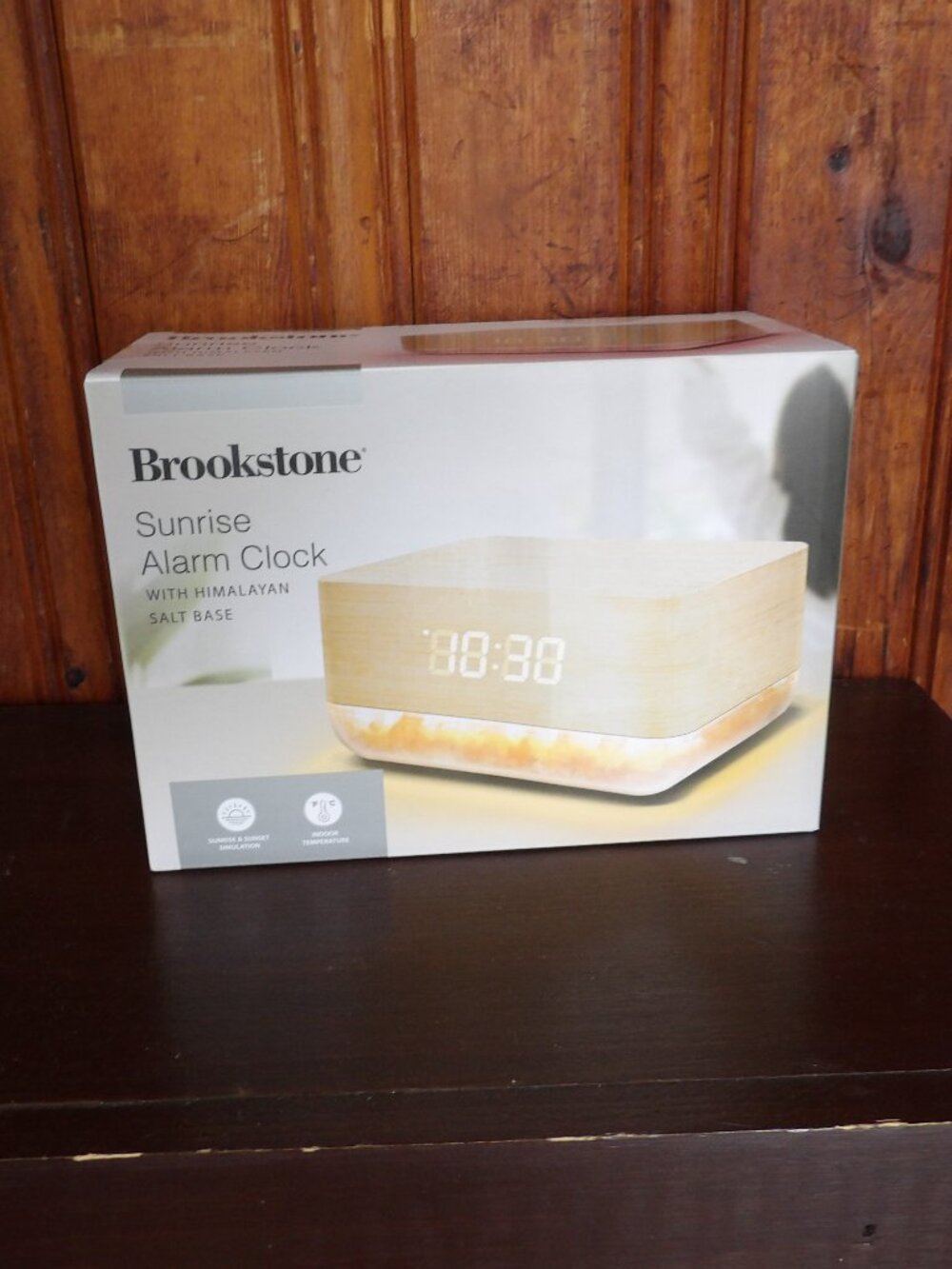 Brookstone Sunrise Alarm Clock with Himalayan Salt Base - Brand New In Box